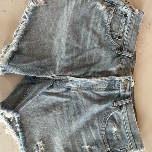Agolde Pants - Agolde Blue Jean Shorts Frayed Hem
